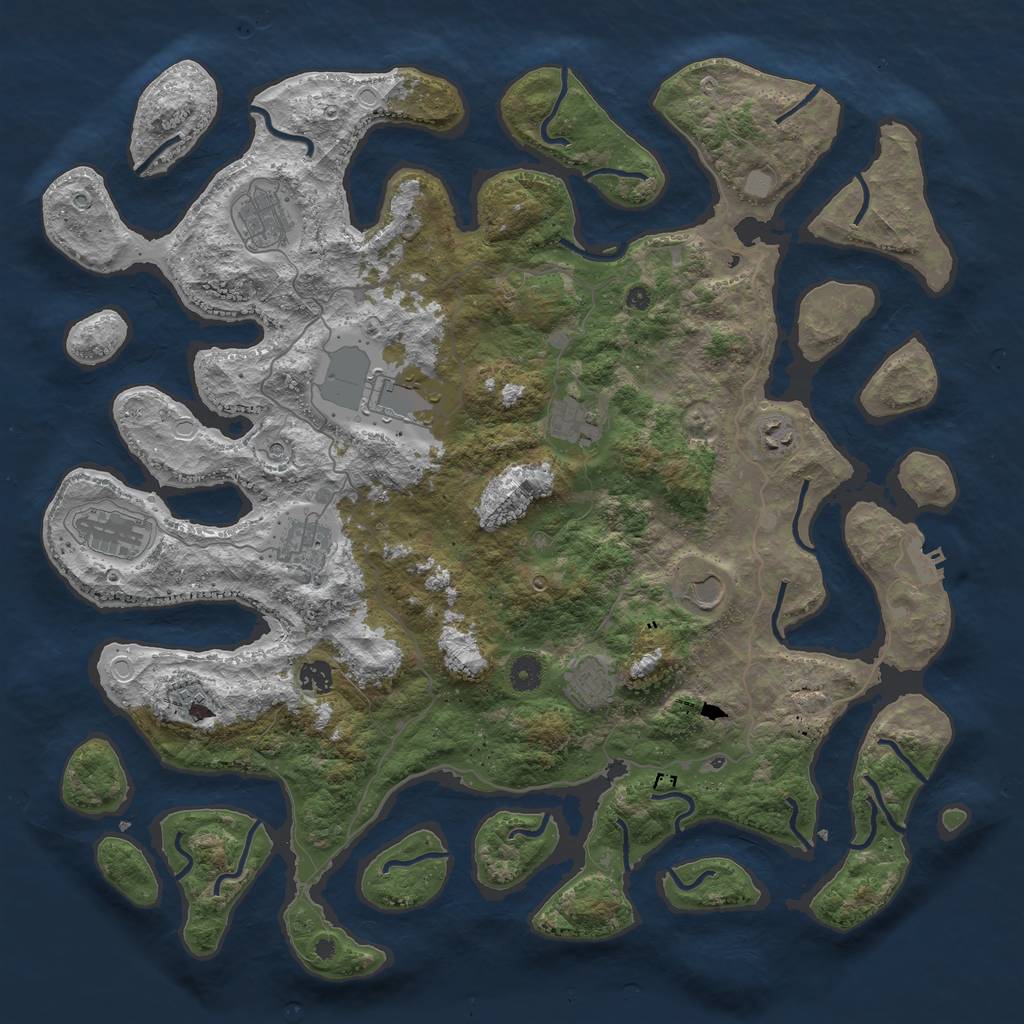 Rust Map: Procedural Map, Size: 4500, Seed: 1649711524, 17 Monuments