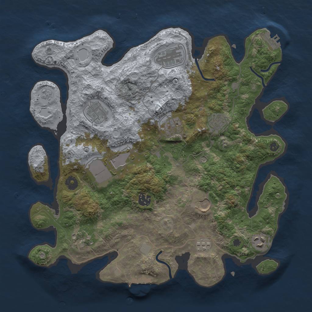 Rust Map: Procedural Map, Size: 3550, Seed: 567183, 17 Monuments