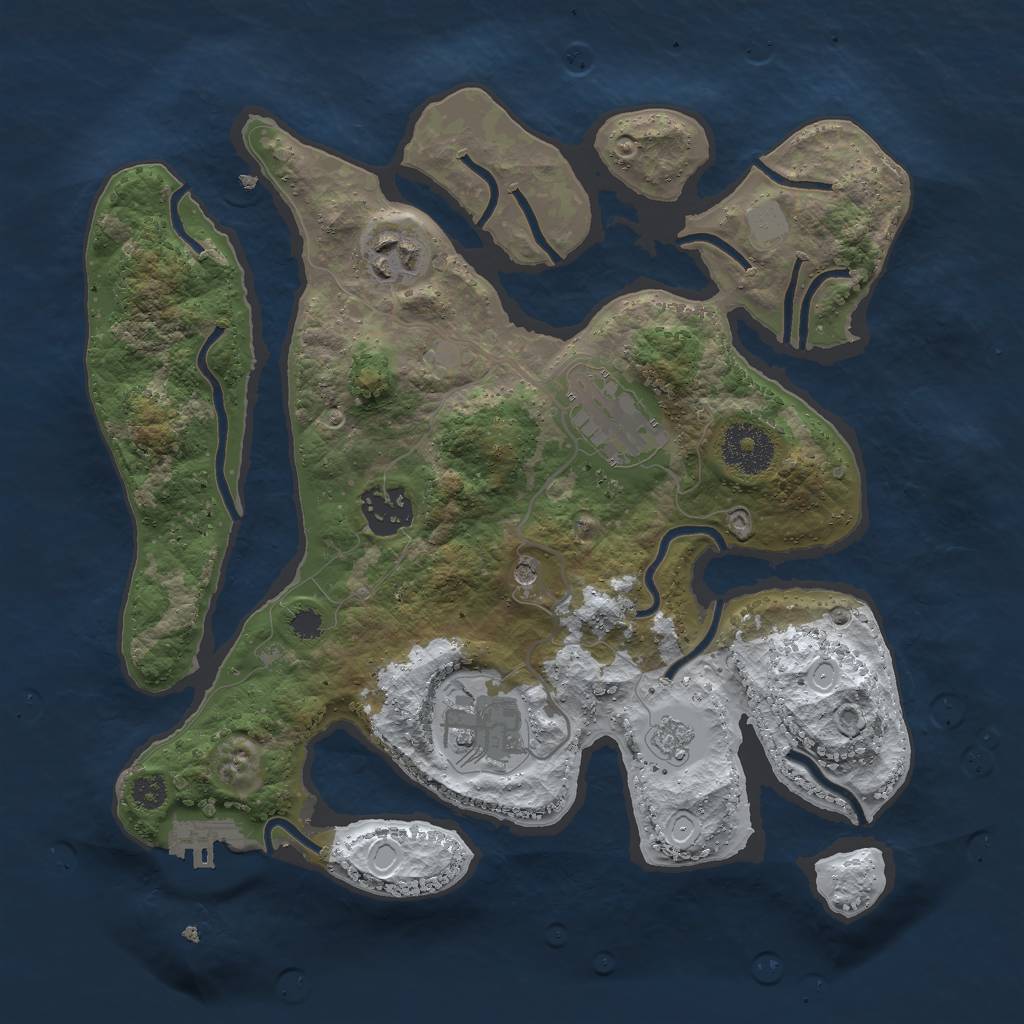 Rust Map: Procedural Map, Size: 3000, Seed: 178, 12 Monuments