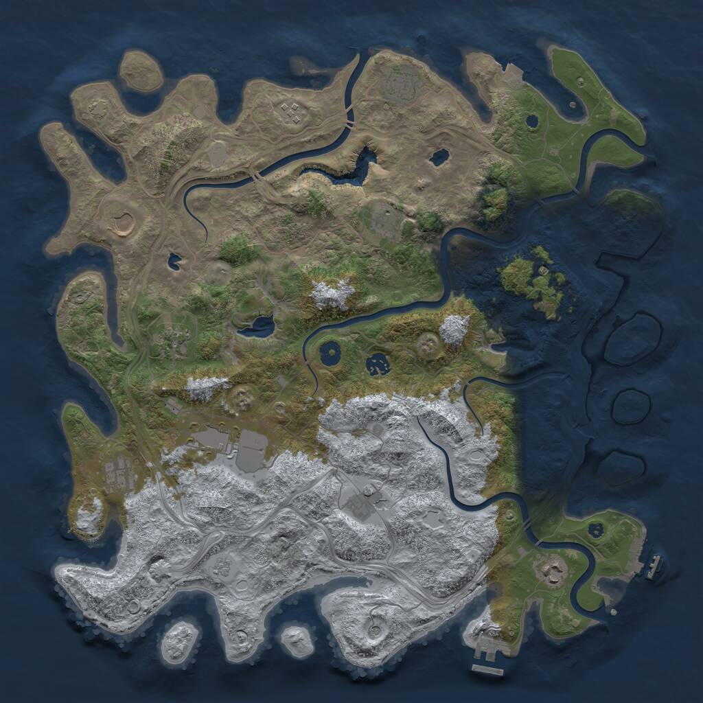 Rust Map: Procedural Map, Size: 4500, Seed: 45675934, 16 Monuments