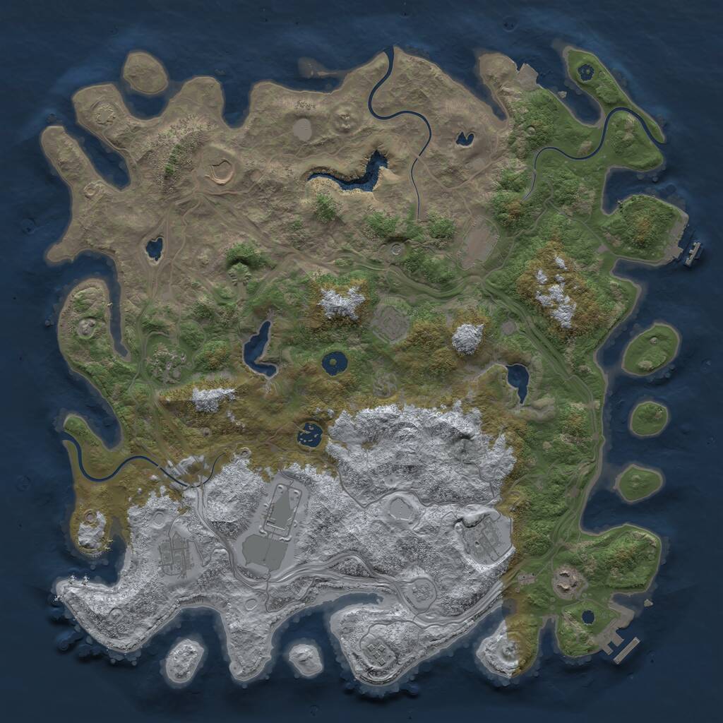 Rust Map: Procedural Map, Size: 4500, Seed: 45675934, 16 Monuments