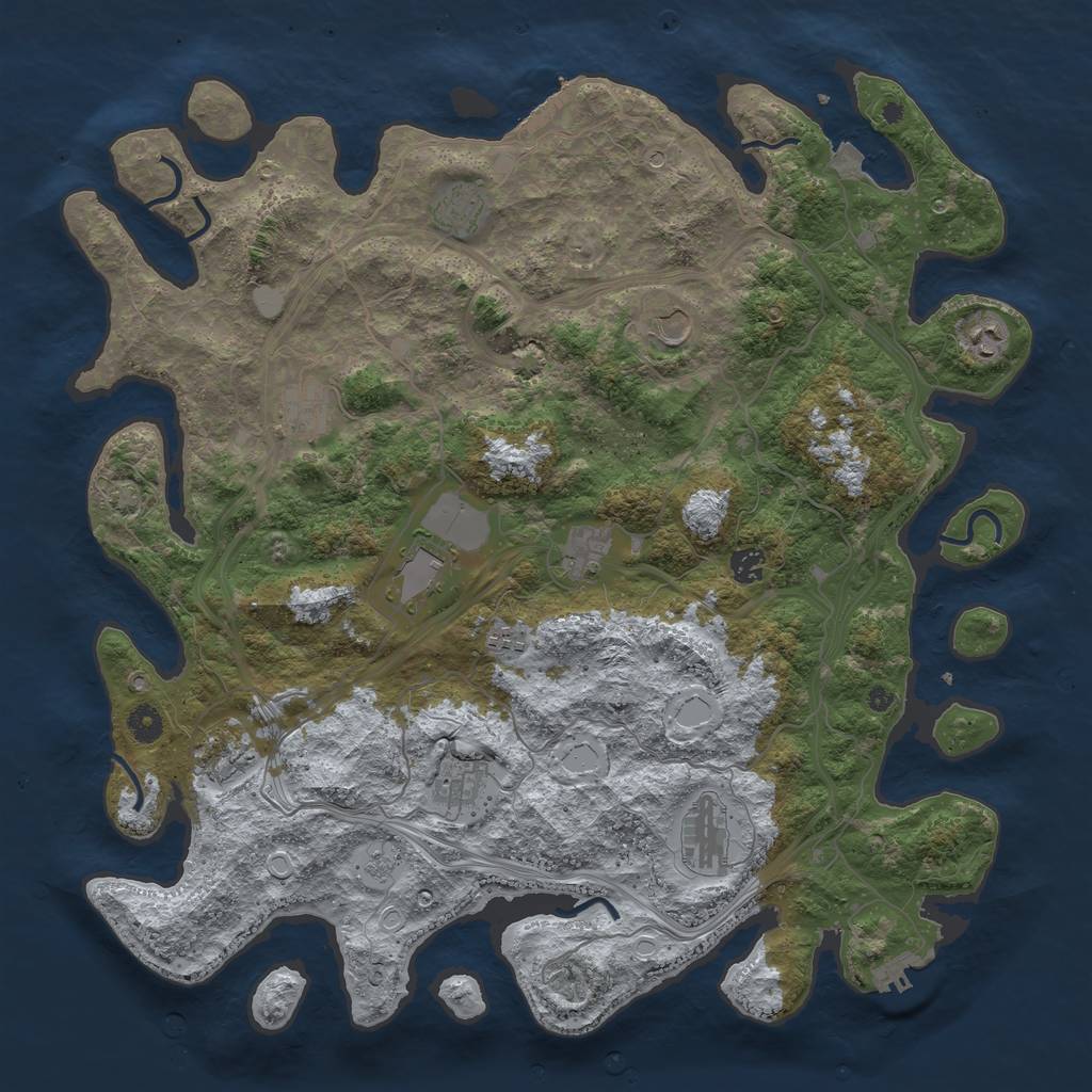 Rust Map: Procedural Map, Size: 4500, Seed: 45675934, 19 Monuments