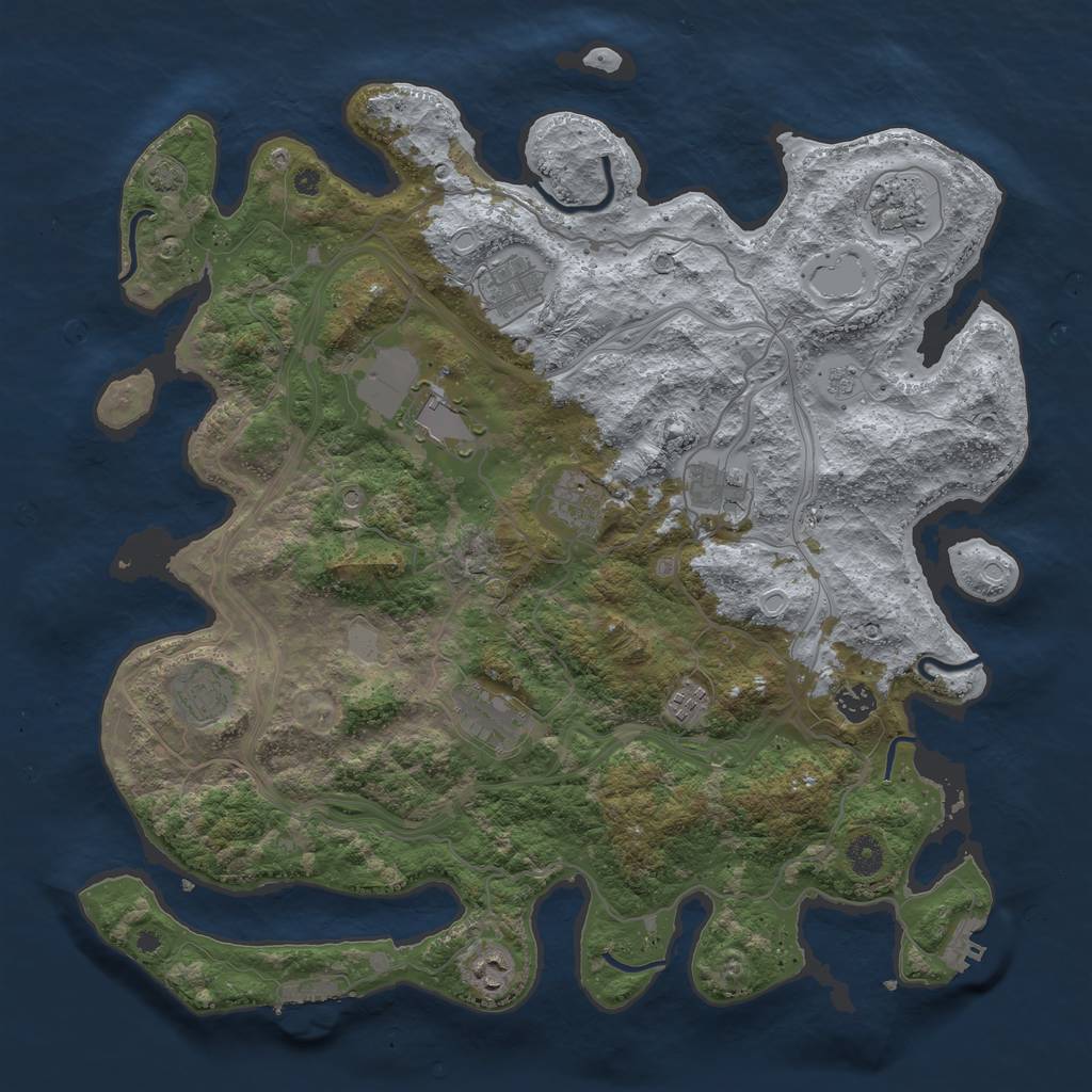 Rust Map: Procedural Map, Size: 4250, Seed: 245589170, 18 Monuments