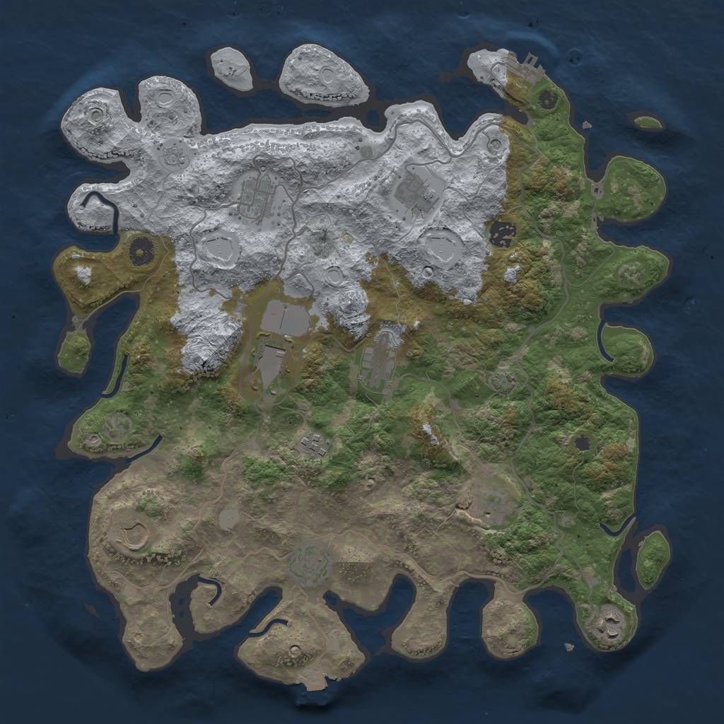 Rust Map: Procedural Map, Size: 4000, Seed: 882520, 17 Monuments