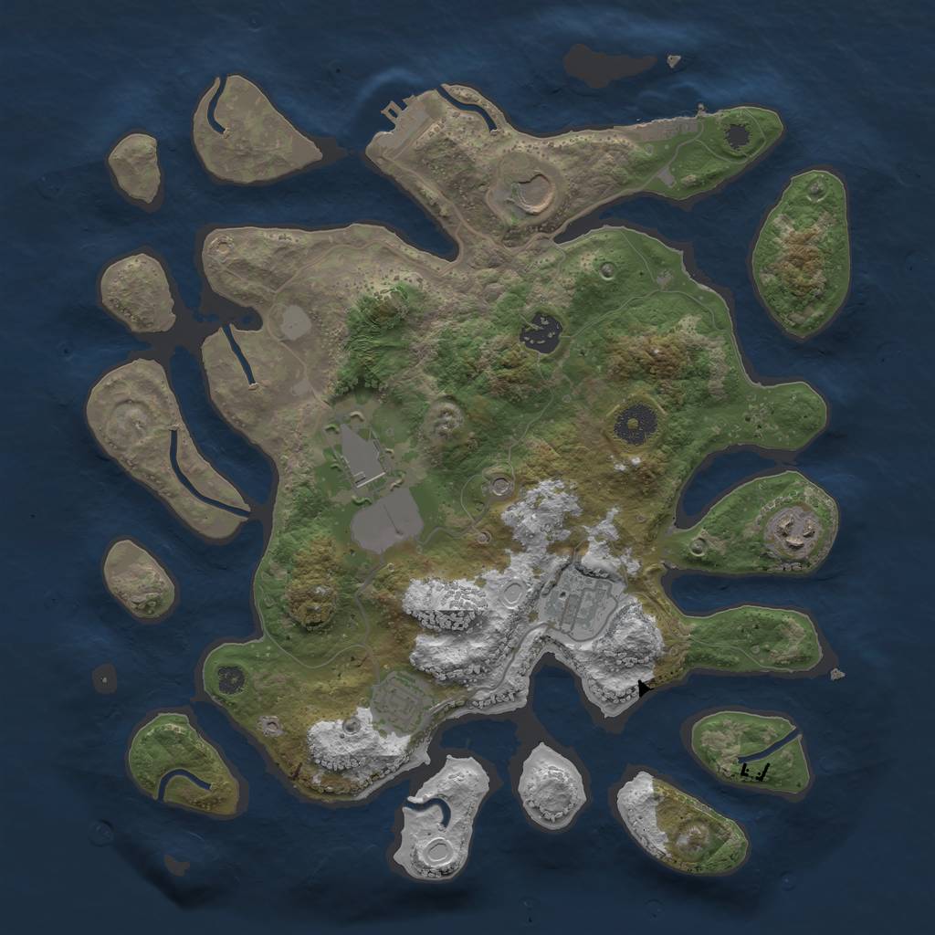 Rust Map: Procedural Map, Size: 3500, Seed: 711, 14 Monuments