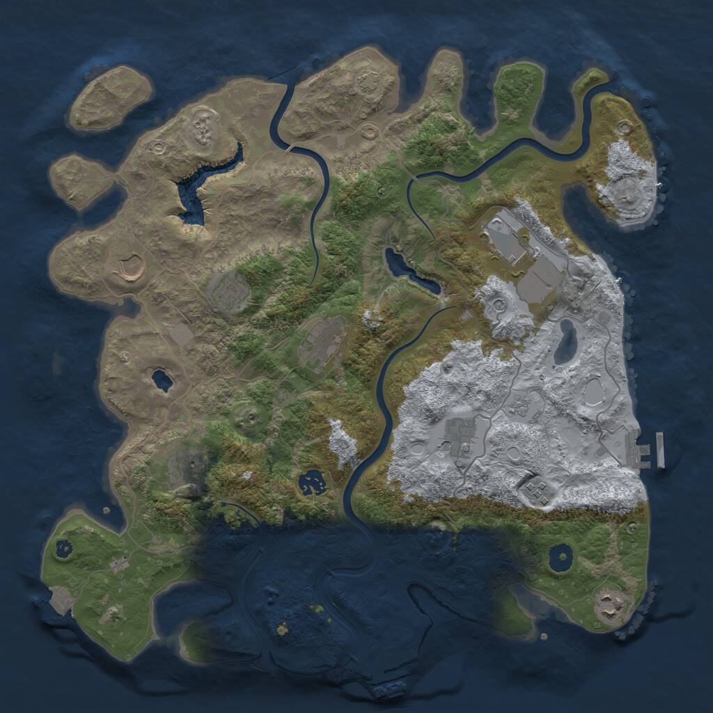 Rust Map: Procedural Map, Size: 4000, Seed: 6762, 15 Monuments