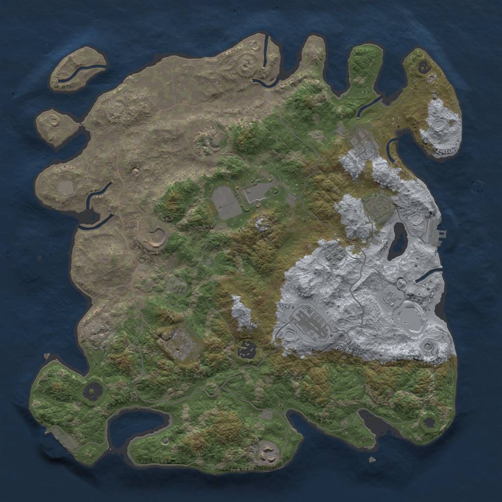 Rust Map: Procedural Map, Size: 4000, Seed: 6762, 18 Monuments