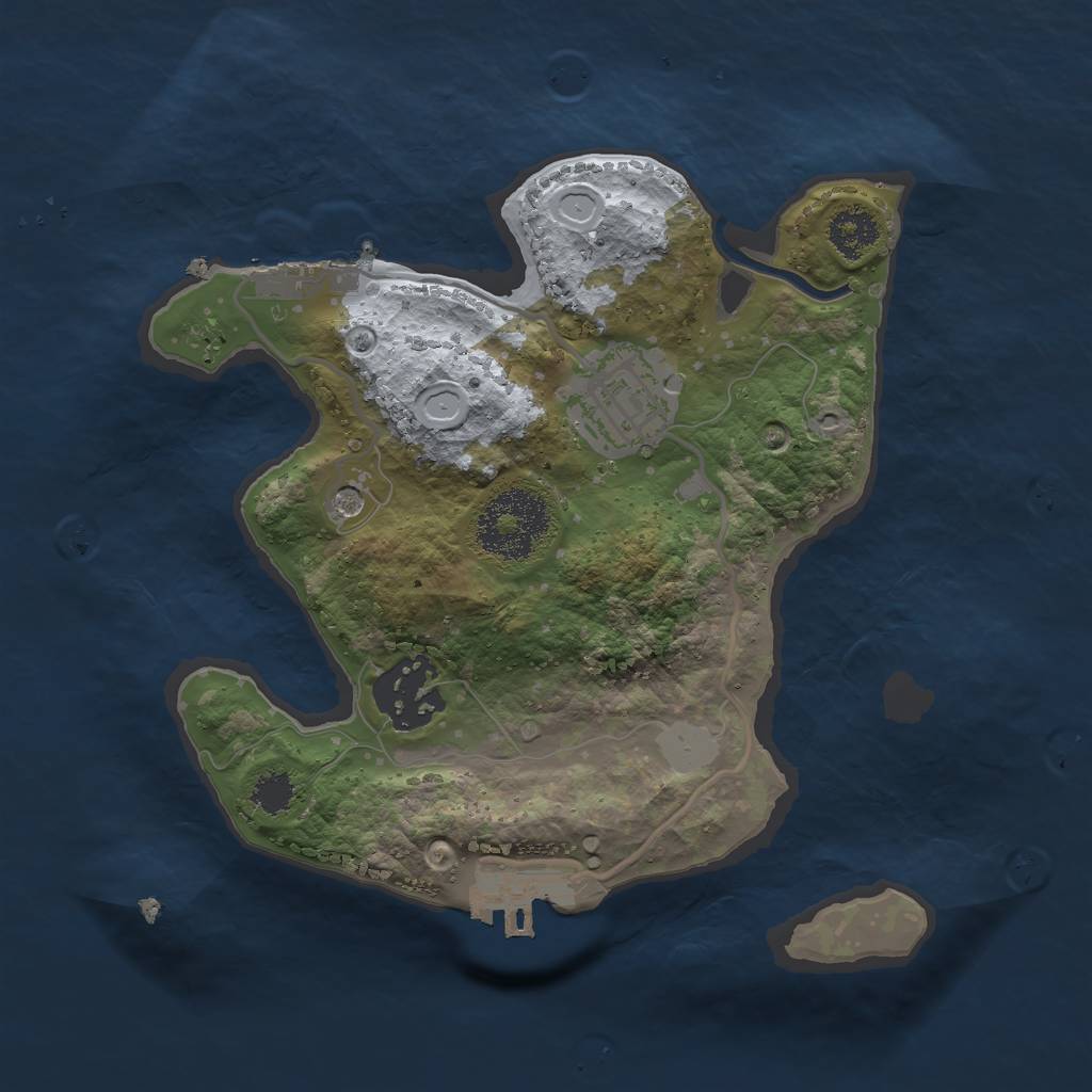 Rust Map: Procedural Map, Size: 2300, Seed: 259834755, 8 Monuments