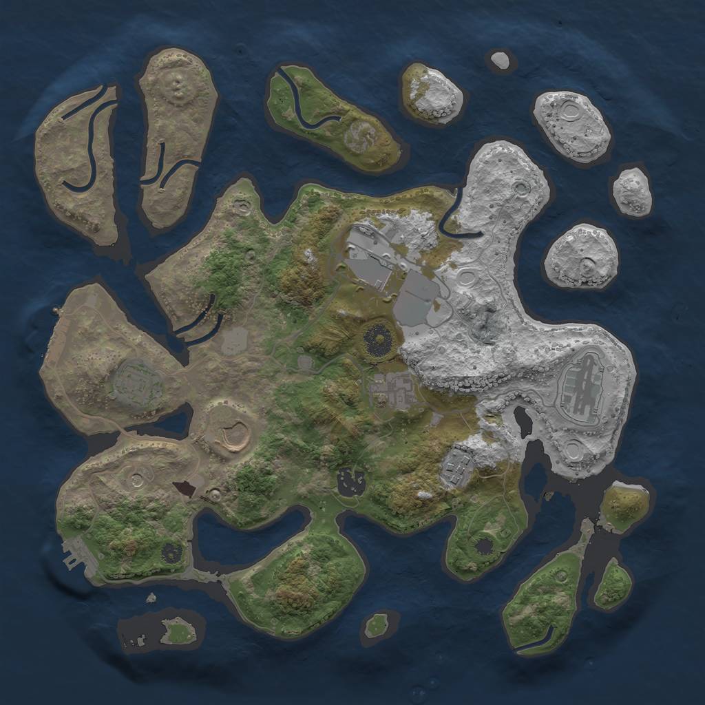 Rust Map: Procedural Map, Size: 3500, Seed: 587271833, 15 Monuments