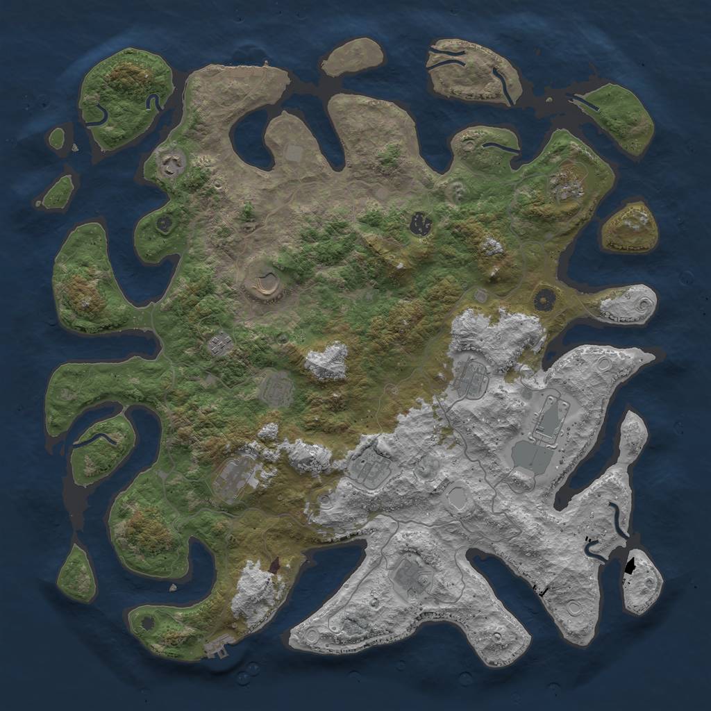 Rust Map: Procedural Map, Size: 4800, Seed: 75142587, 19 Monuments