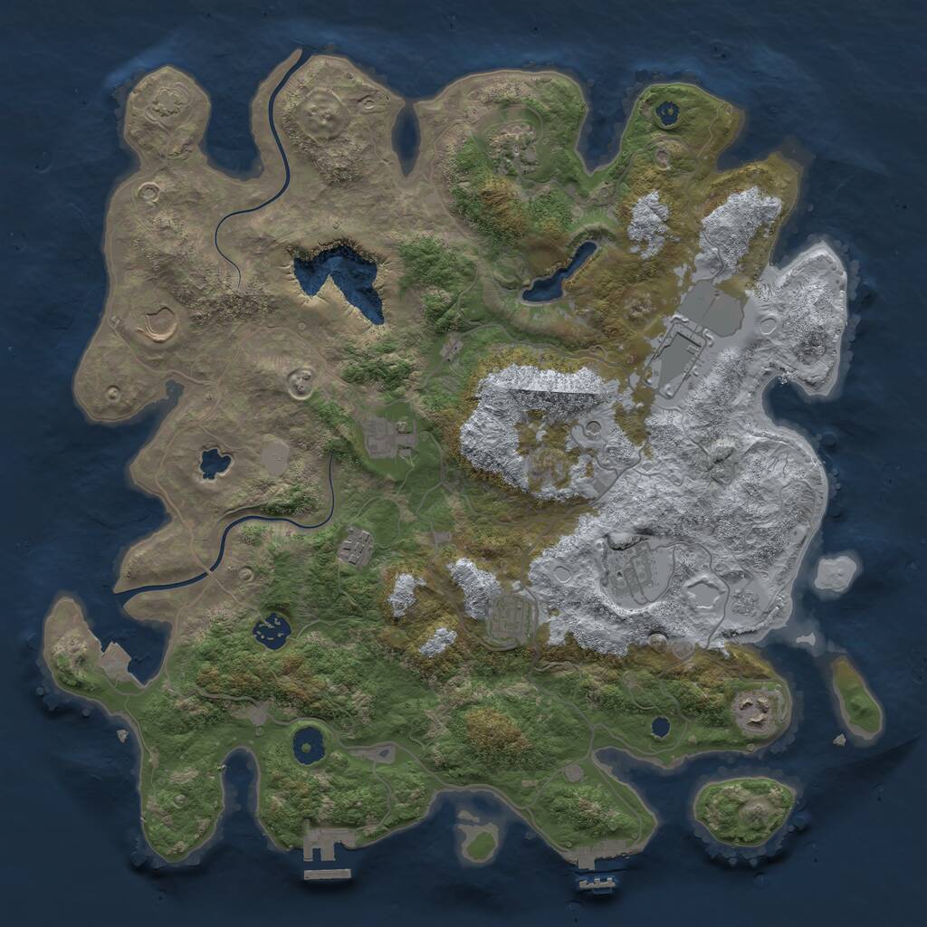 Rust Map: Procedural Map, Size: 4000, Seed: 711027626, 15 Monuments