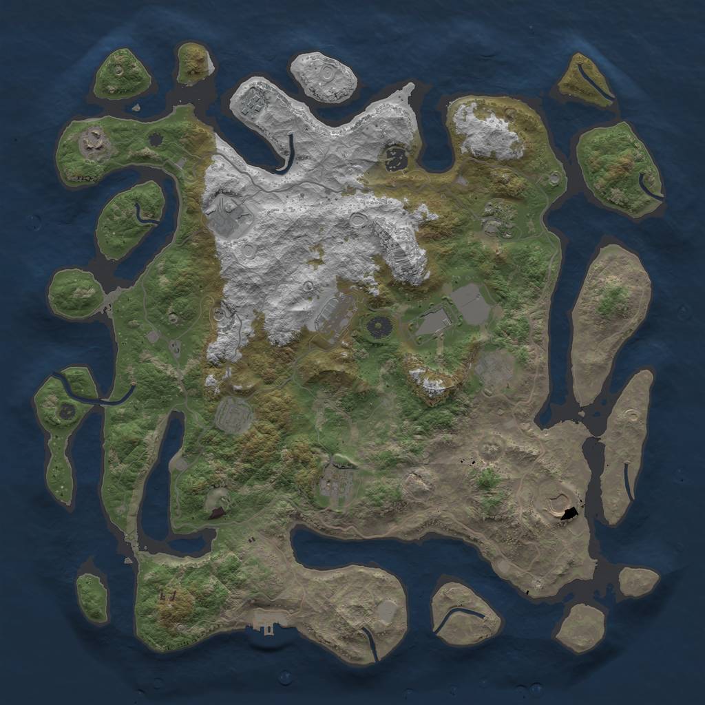 Rust Map: Procedural Map, Size: 4500, Seed: 1498249923, 18 Monuments