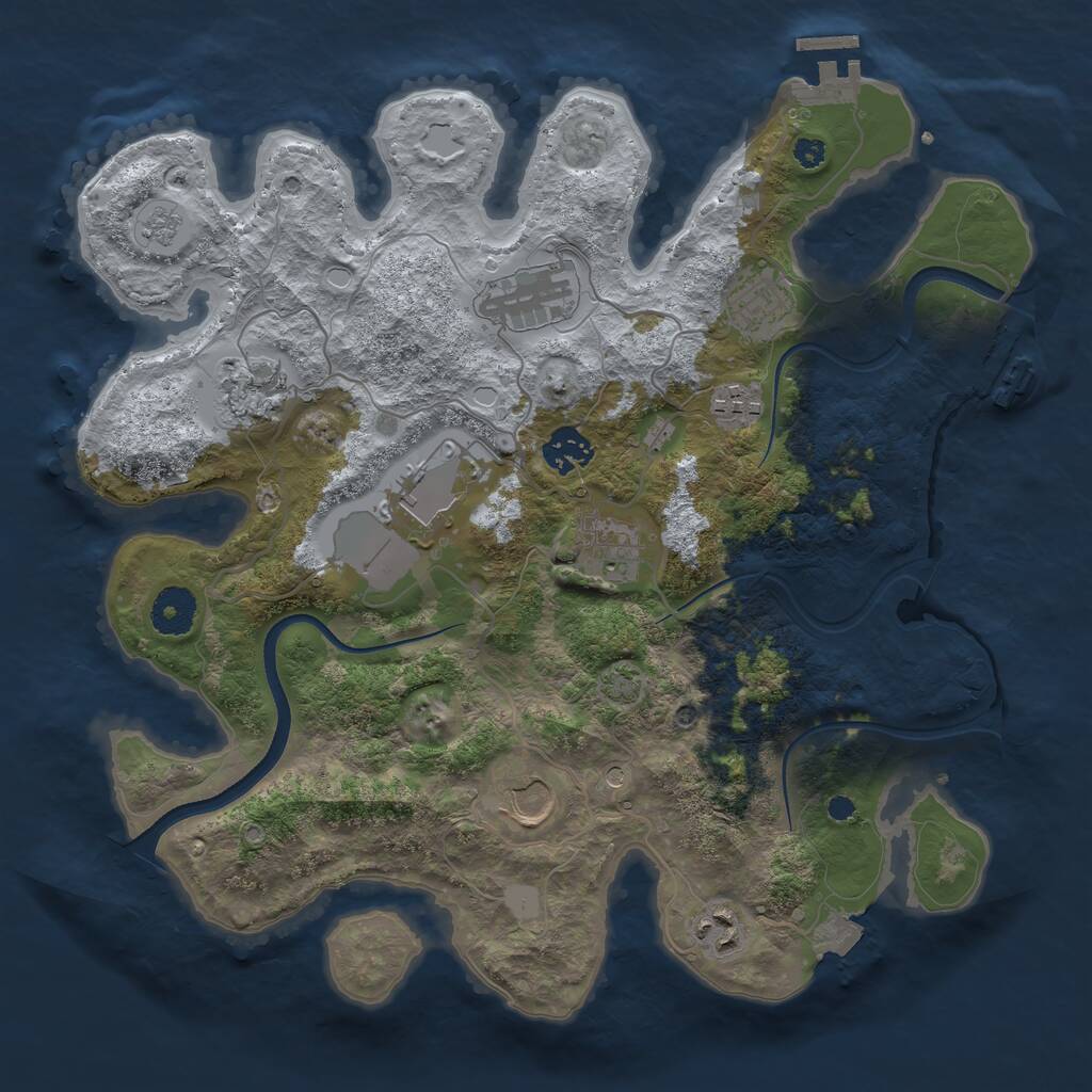 Rust Map: Procedural Map, Size: 3500, Seed: 23061977, 15 Monuments