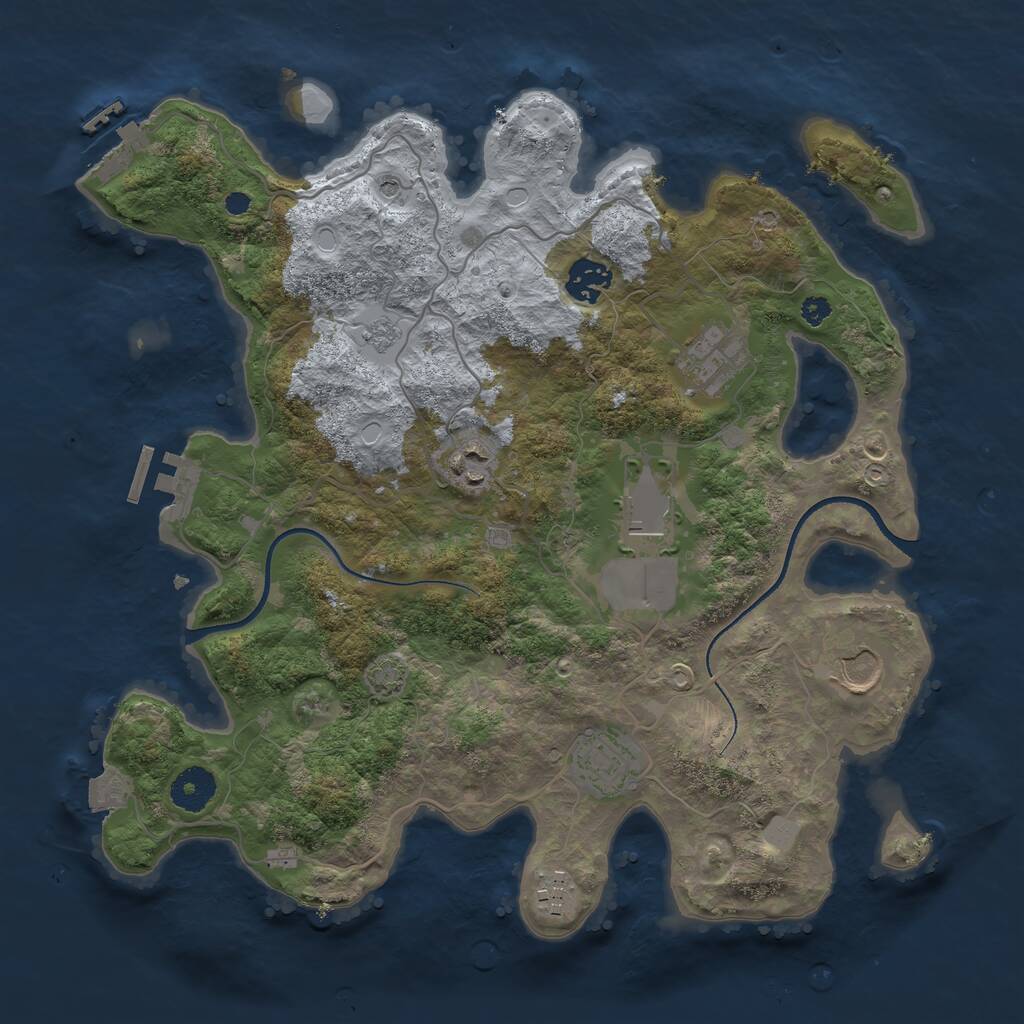 Rust Map: Procedural Map, Size: 3500, Seed: 336, 13 Monuments