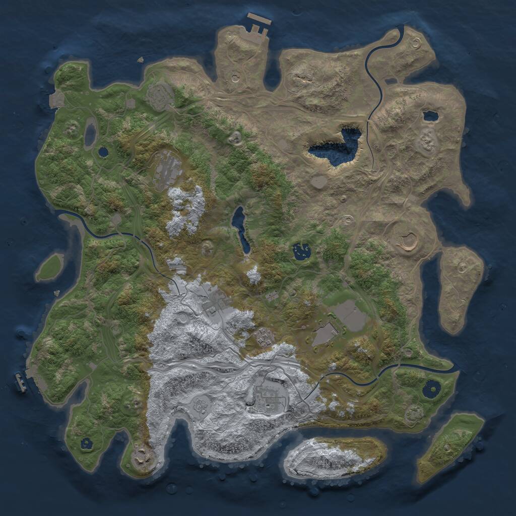 Rust Map: Procedural Map, Size: 4250, Seed: 1695688840, 15 Monuments