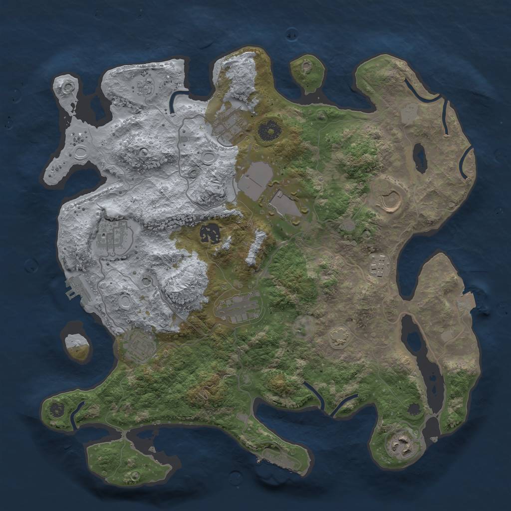 Rust Map: Procedural Map, Size: 3550, Seed: 82508, 17 Monuments