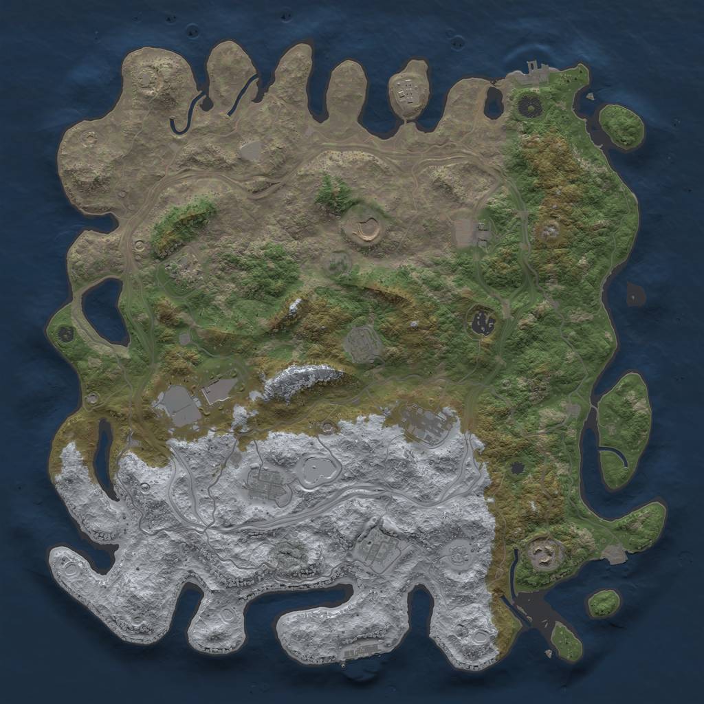 Rust Map: Procedural Map, Size: 4500, Seed: 50278493, 19 Monuments