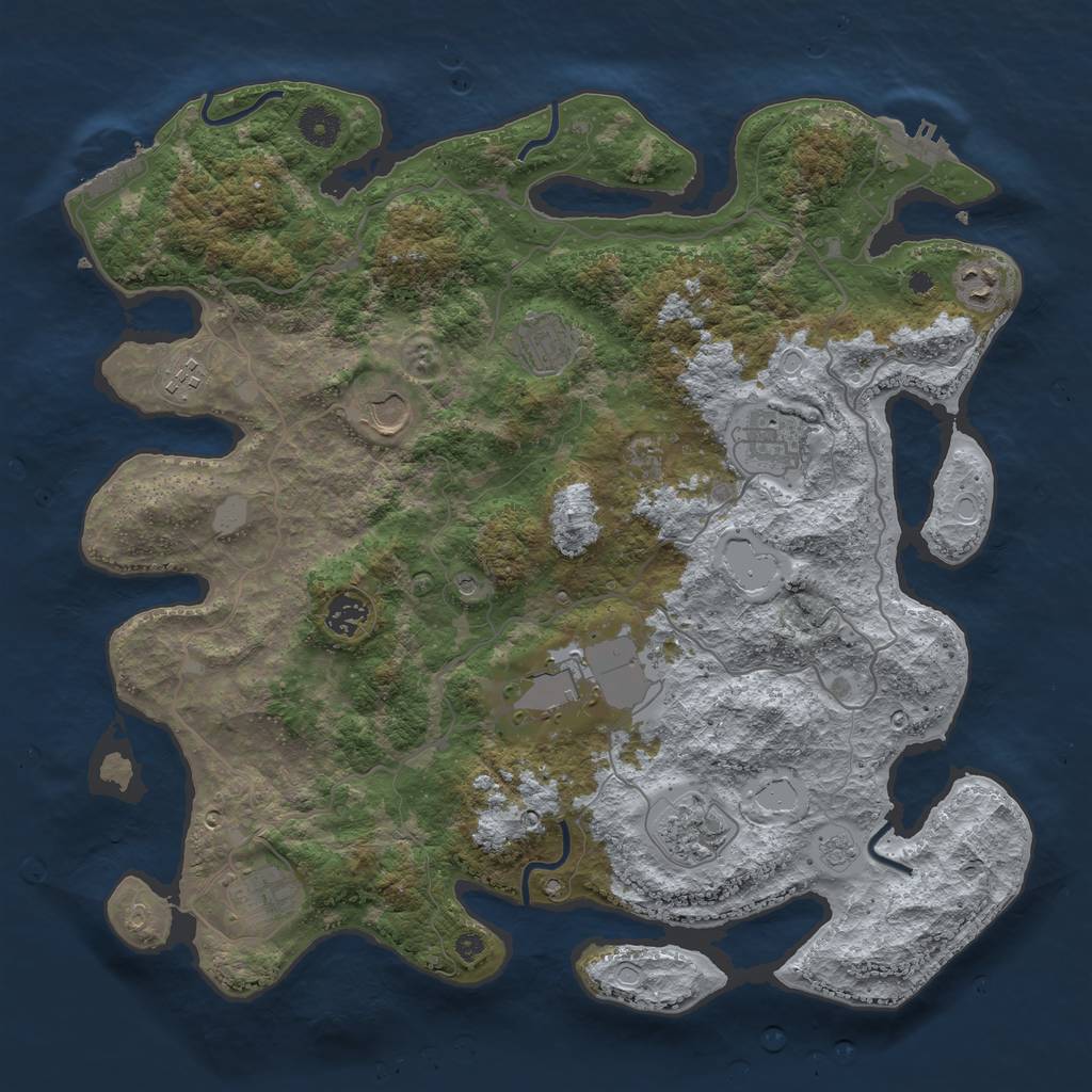 Rust Map: Procedural Map, Size: 4000, Seed: 1400627798, 16 Monuments