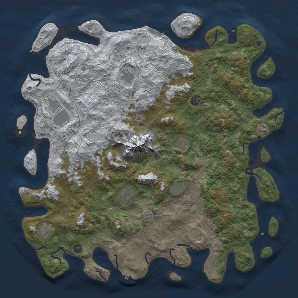 Rust Map: Procedural Map, Size: 5000, Seed: 836668317, 19 Monuments