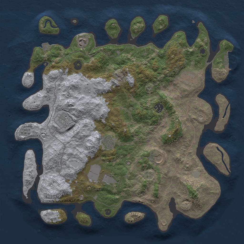 Rust Map: Procedural Map, Size: 4000, Seed: 4068, 15 Monuments