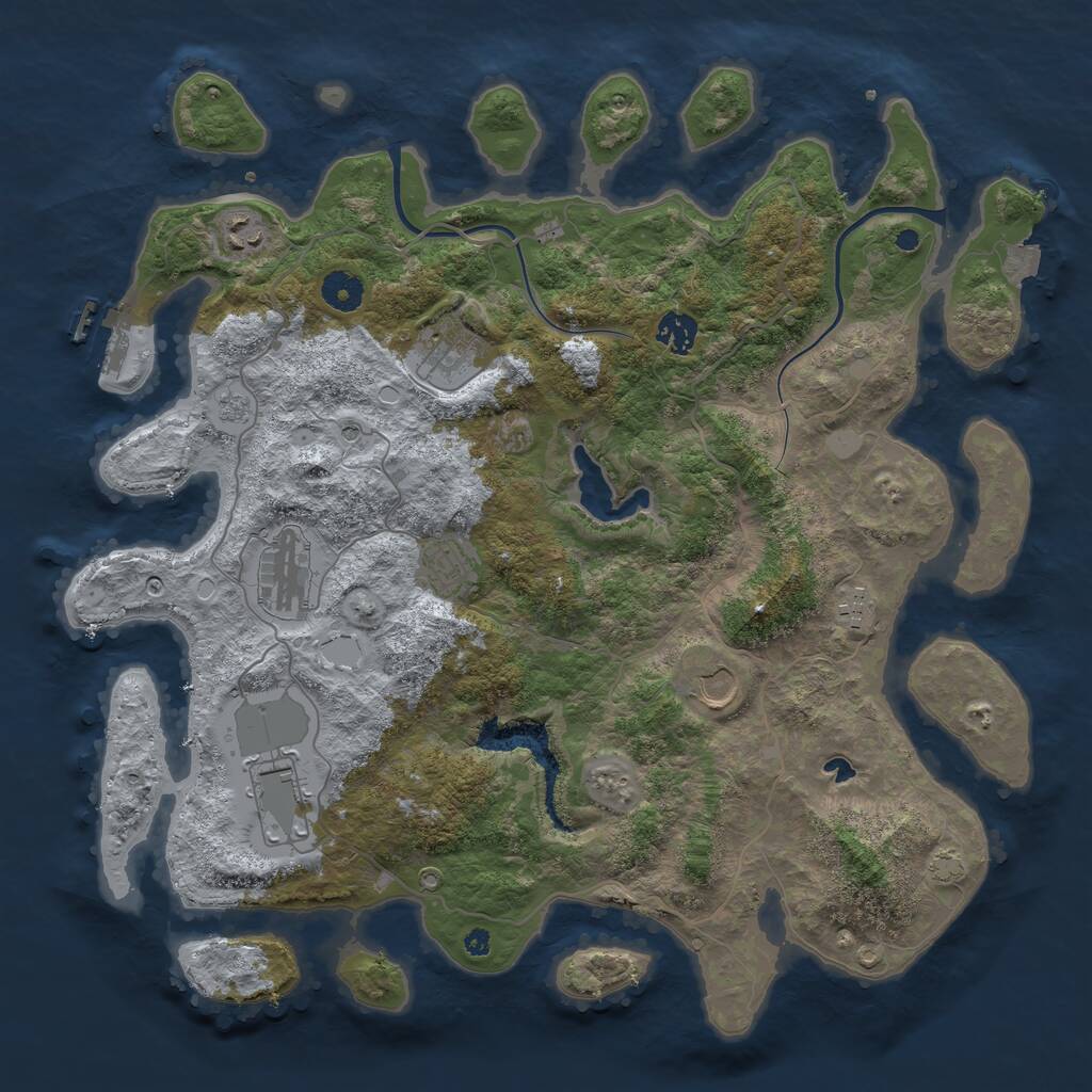 Rust Map: Procedural Map, Size: 4000, Seed: 4068, 13 Monuments