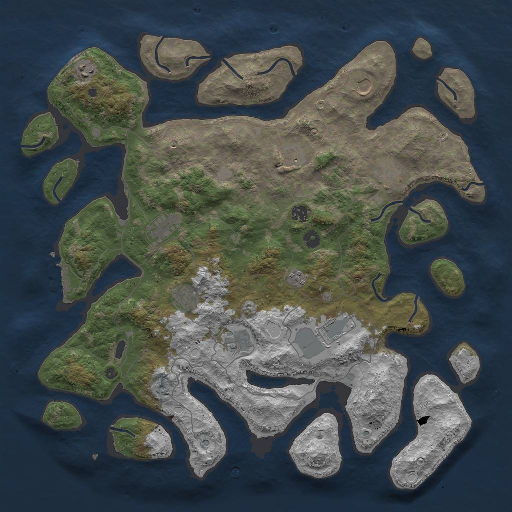 Rust Map: Procedural Map, Size: 4500, Seed: 1546594621, 17 Monuments