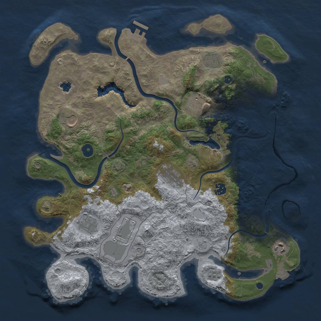 Rust Map: Procedural Map, Size: 4000, Seed: 947063, 15 Monuments