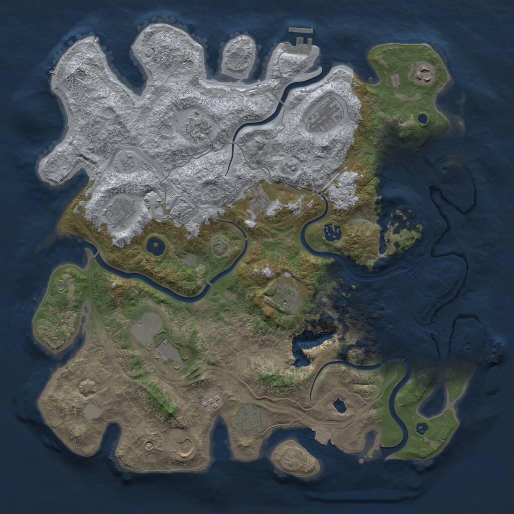 Rust Map: Procedural Map, Size: 4250, Seed: 2035534999, 17 Monuments