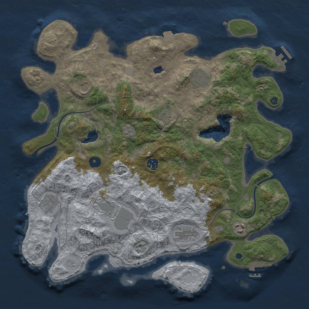 Rust Map: Procedural Map, Size: 4000, Seed: 1491366842, 15 Monuments