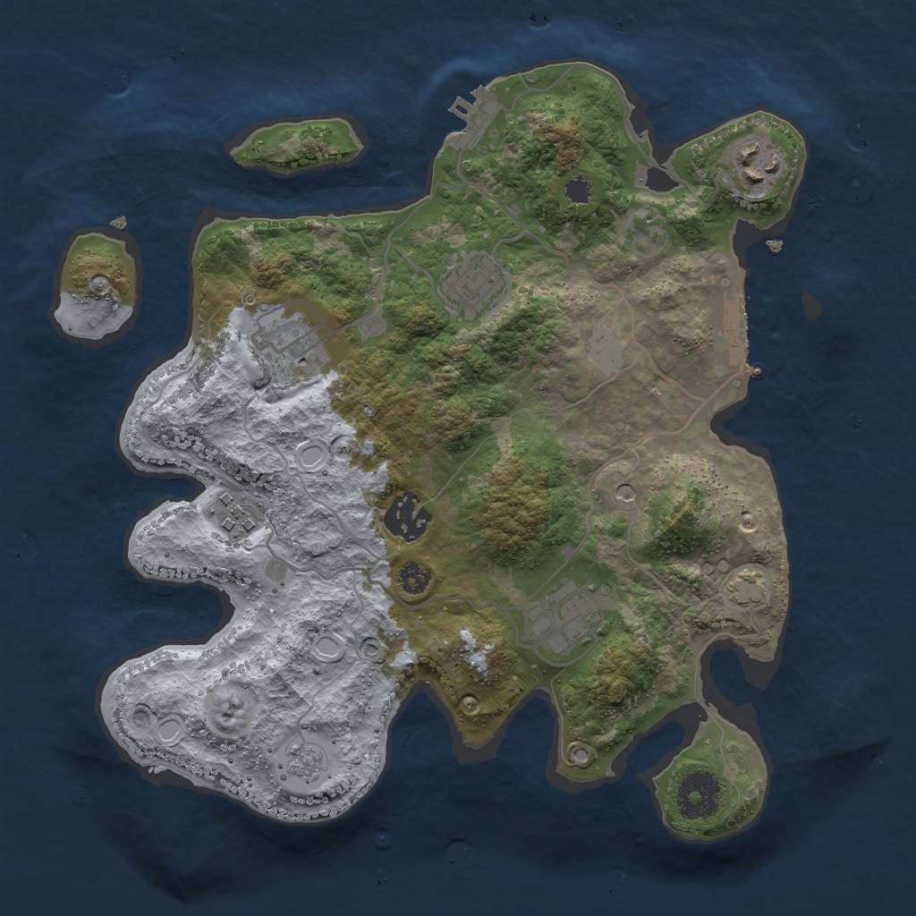 Rust Map: Procedural Map, Size: 3000, Seed: 1469936136, 14 Monuments