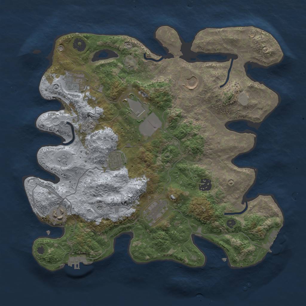 Rust Map: Procedural Map, Size: 3500, Seed: 21013, 15 Monuments