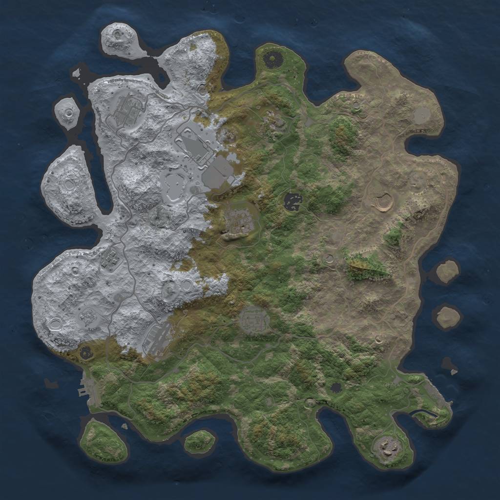 Rust Map: Procedural Map, Size: 4000, Seed: 114182384, 17 Monuments