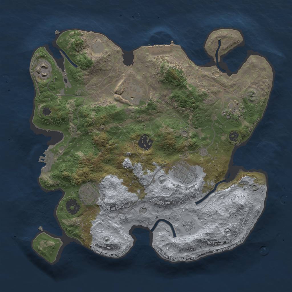 Rust Map: Procedural Map, Size: 3000, Seed: 54, 13 Monuments