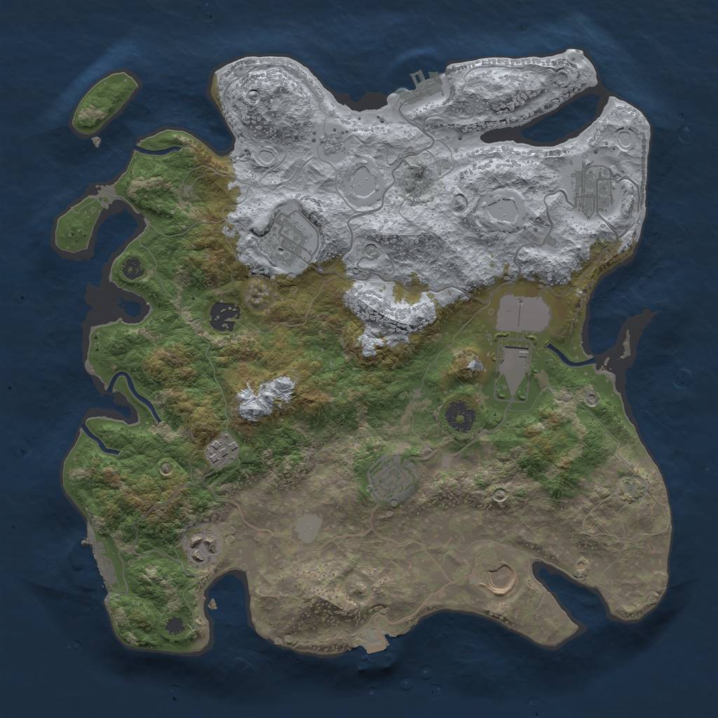 Rust Map: Procedural Map, Size: 3550, Seed: 903100, 16 Monuments