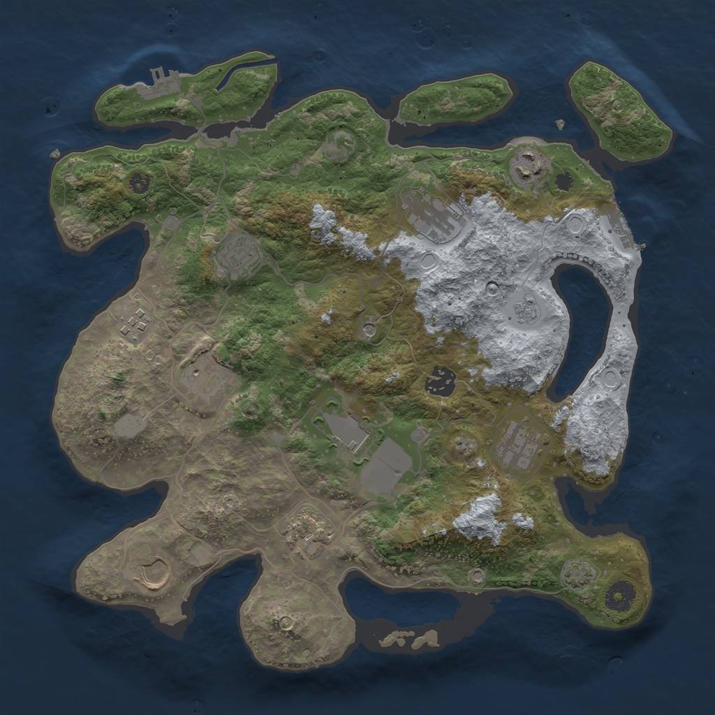 Rust Map: Procedural Map, Size: 3500, Seed: 1750446613, 18 Monuments