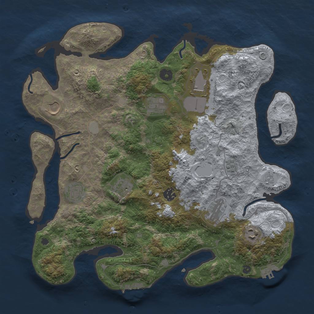 Rust Map: Procedural Map, Size: 3700, Seed: 6012022, 15 Monuments