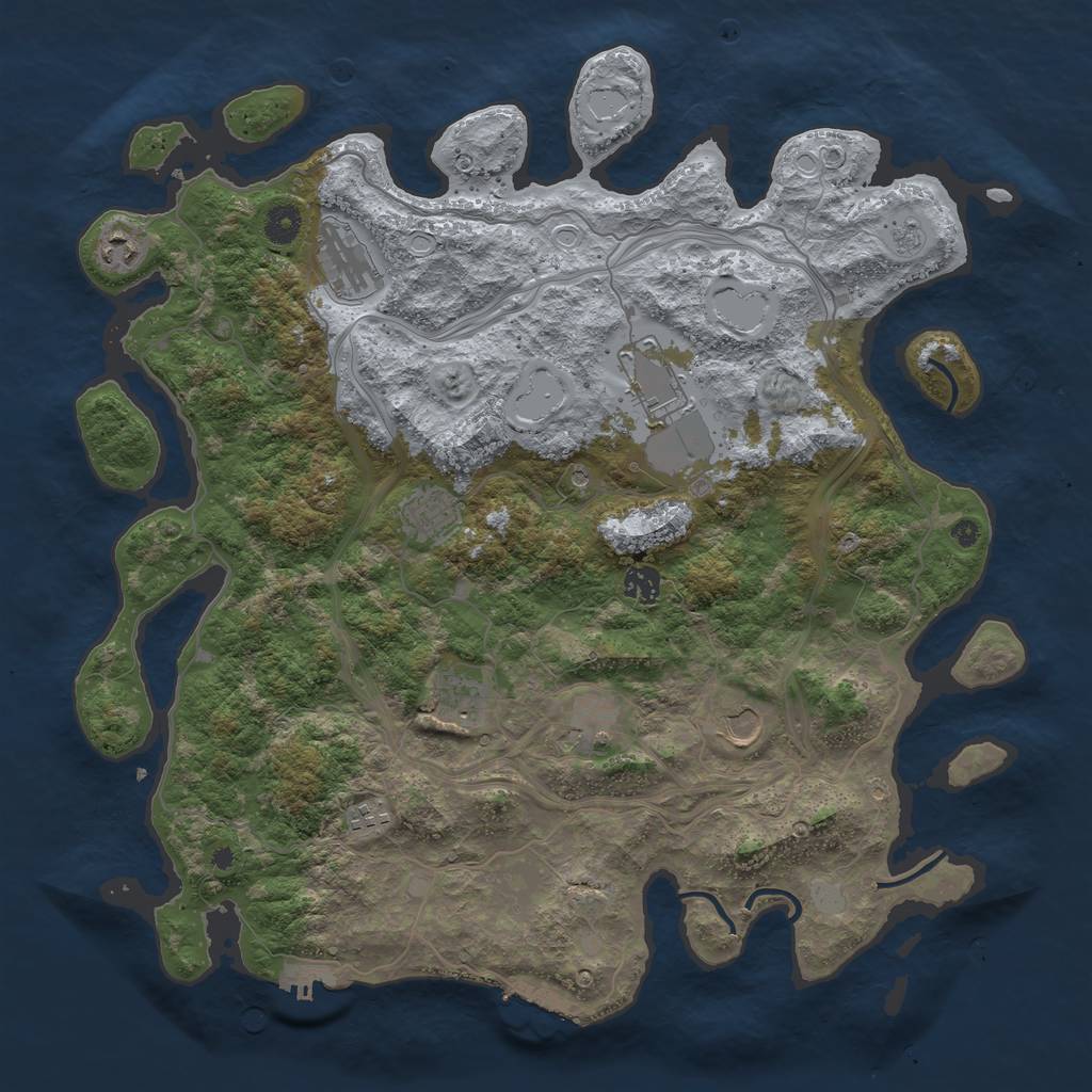 Rust Map: Procedural Map, Size: 4250, Seed: 21261, 16 Monuments