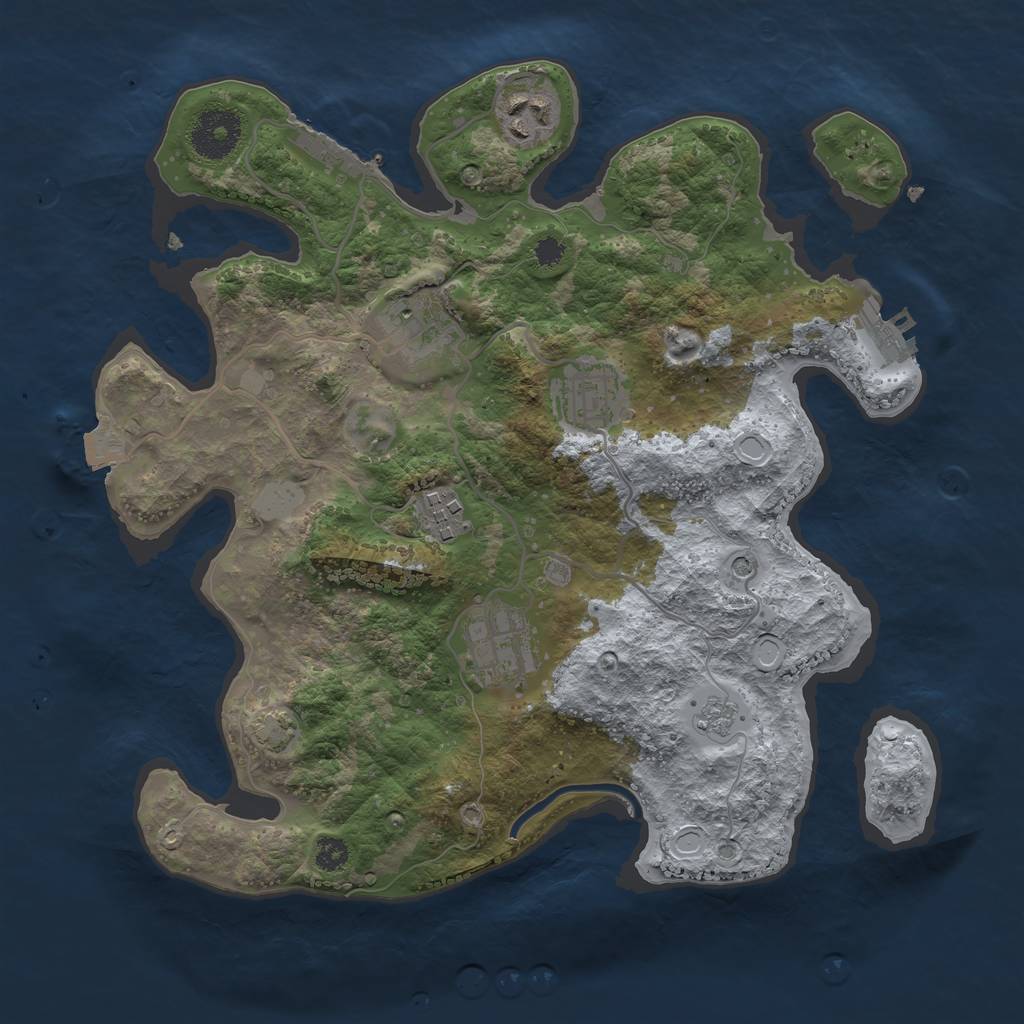 Rust Map: Procedural Map, Size: 3100, Seed: 1337420, 13 Monuments