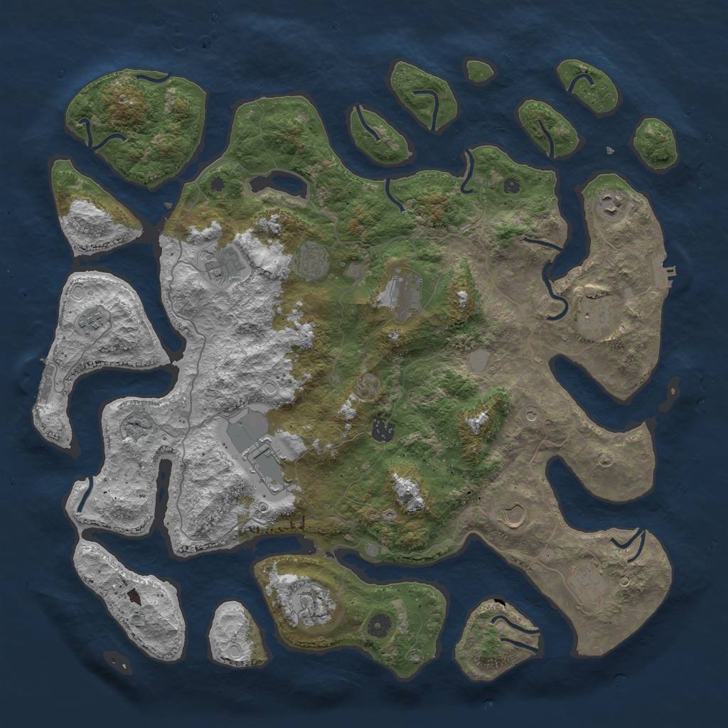 Rust Map: Procedural Map, Size: 4600, Seed: 98924522, 19 Monuments