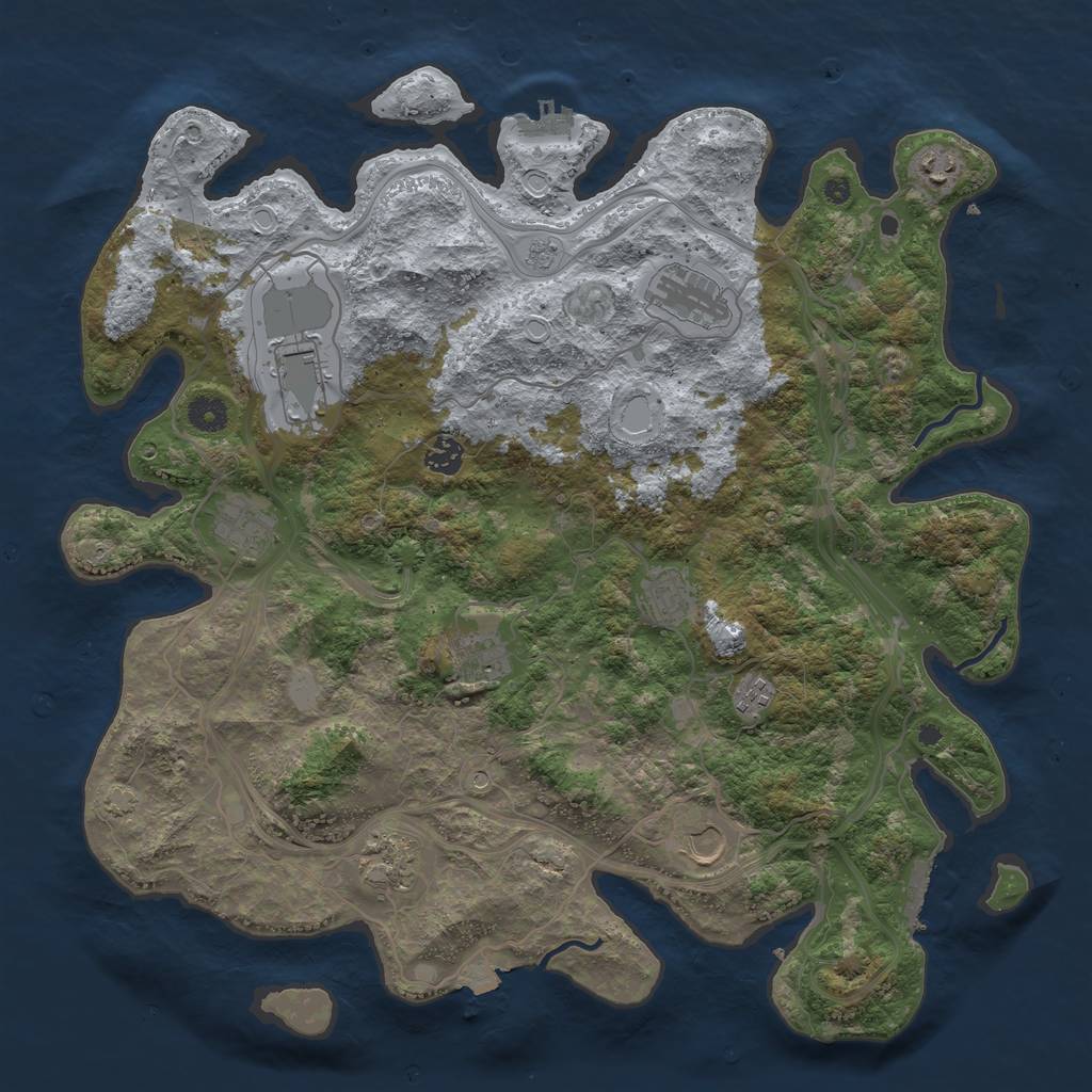 Rust Map: Procedural Map, Size: 4250, Seed: 753456327, 18 Monuments