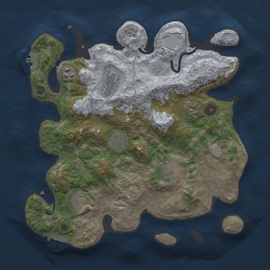 Rust Map: Procedural Map, Size: 3400, Seed: 30601, 14 Monuments