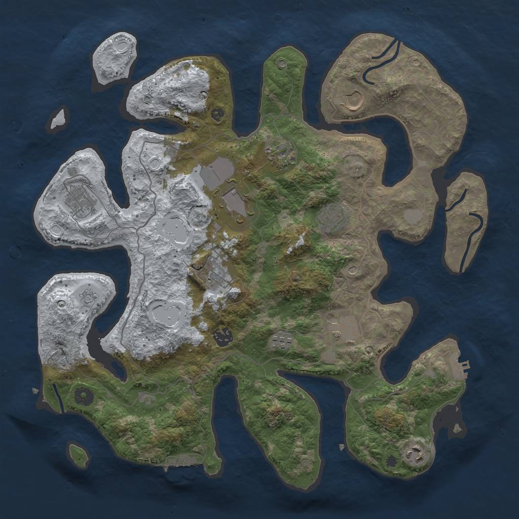 Rust Map: Procedural Map, Size: 4000, Seed: 5396222, 19 Monuments