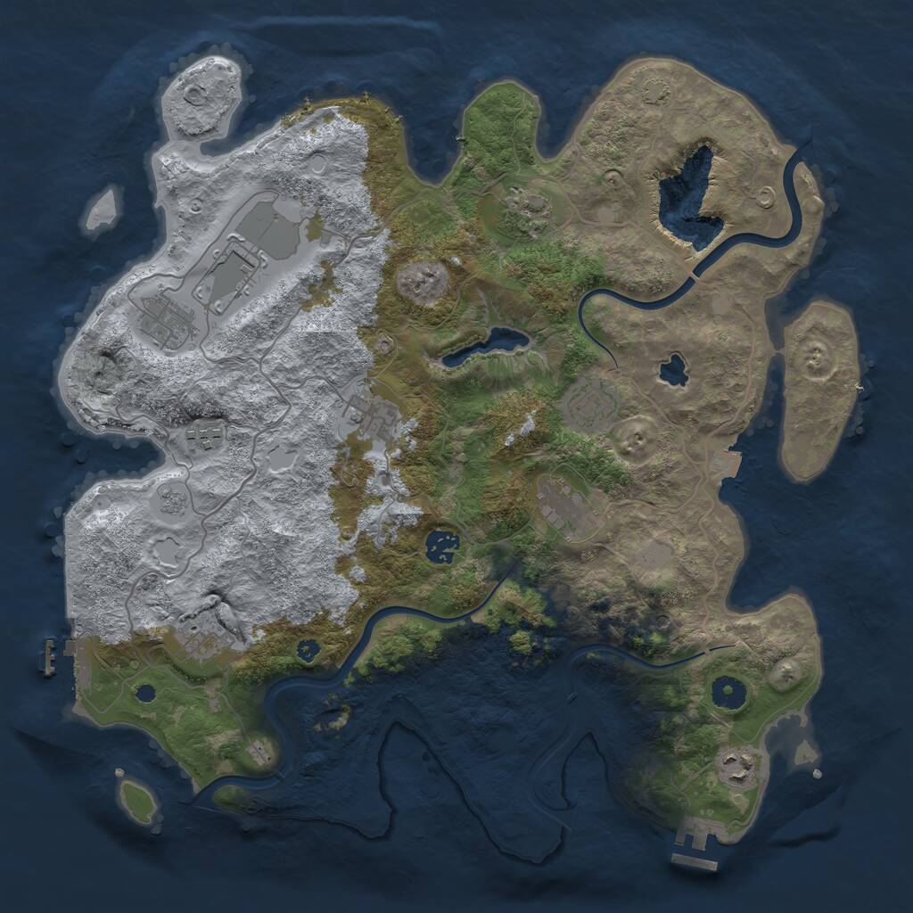 Rust Map: Procedural Map, Size: 4000, Seed: 5396222, 16 Monuments
