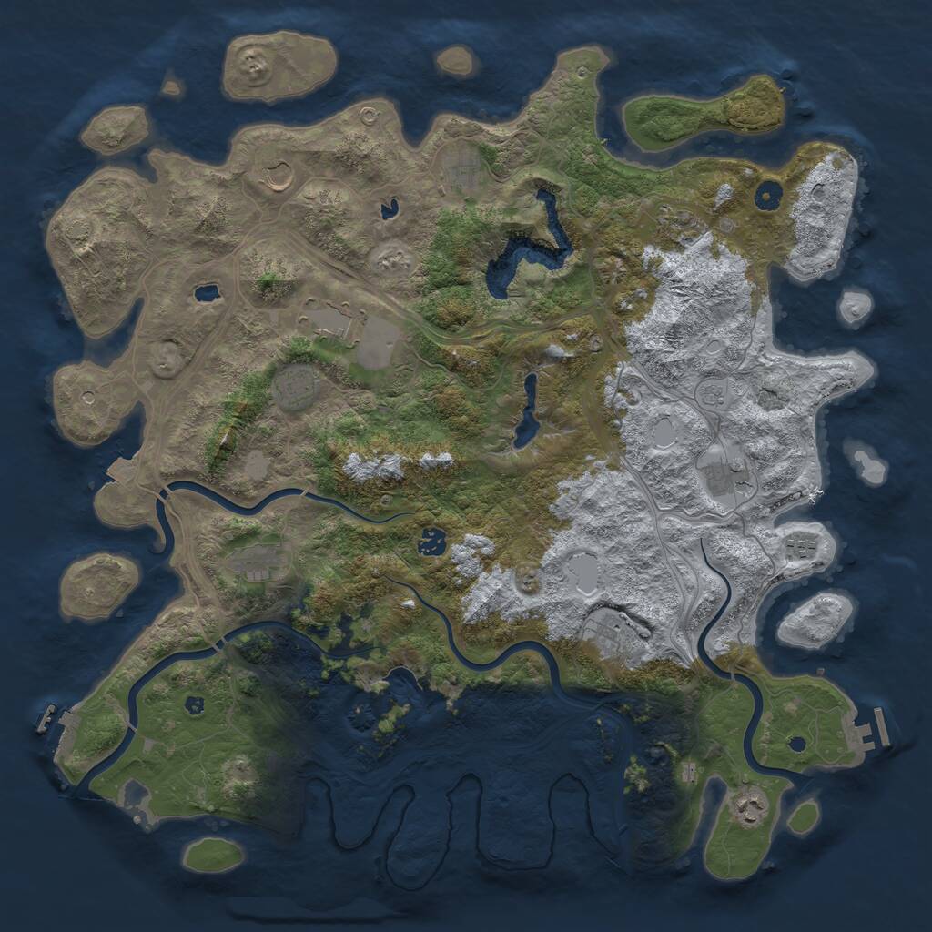 Rust Map: Procedural Map, Size: 4800, Seed: 566081388, 17 Monuments