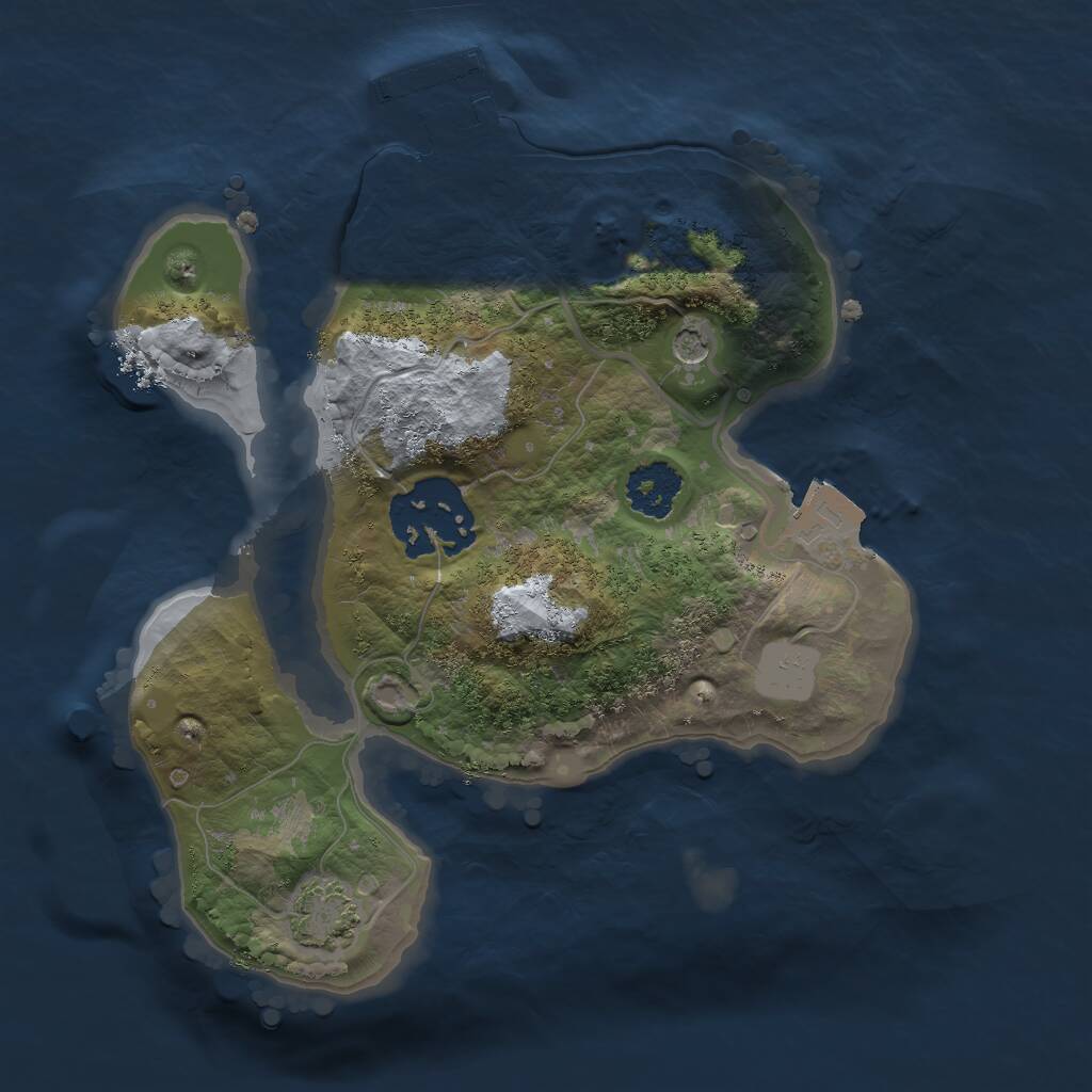 Rust Map: Procedural Map, Size: 2000, Seed: 3210, 5 Monuments