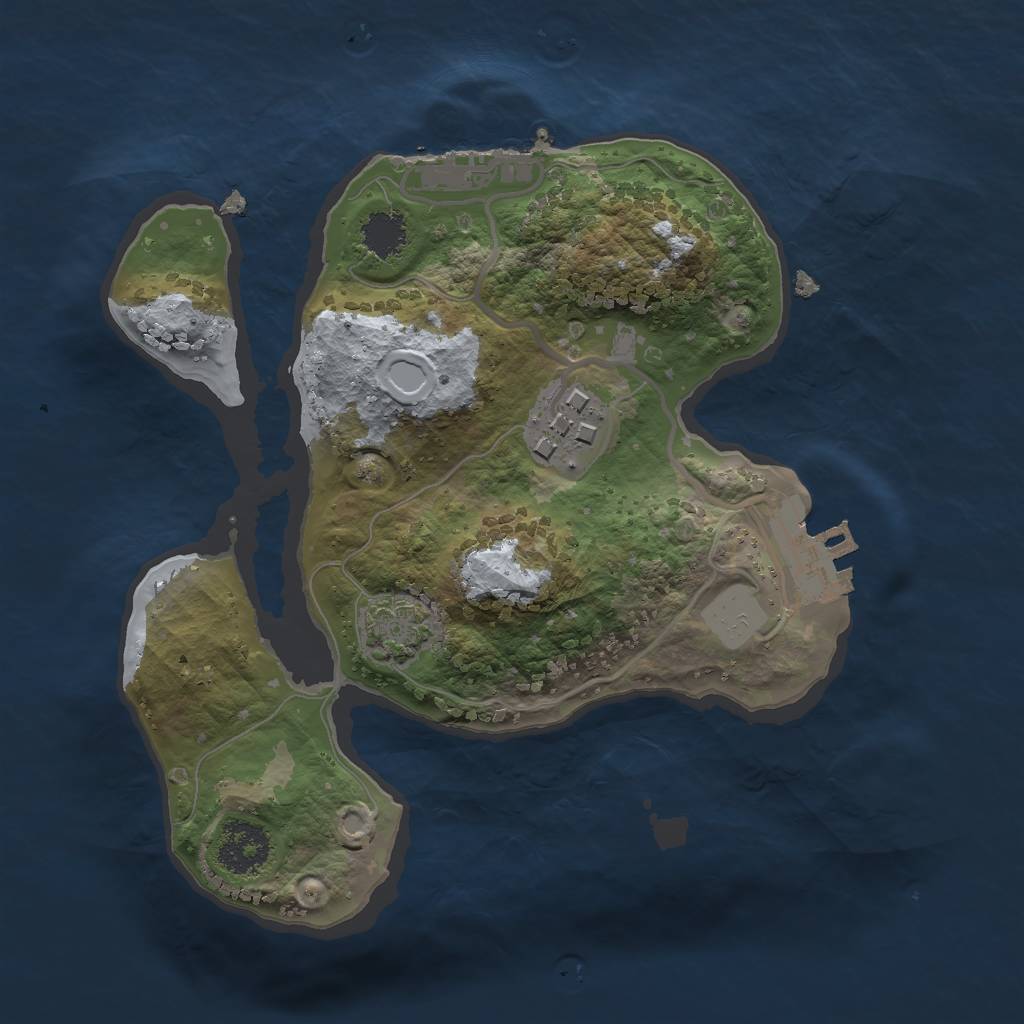 Rust Map: Procedural Map, Size: 2000, Seed: 3210, 7 Monuments