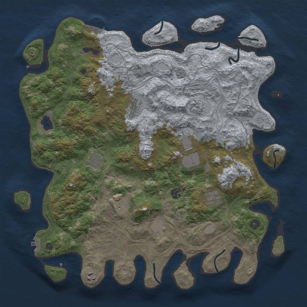 Rust Map: Procedural Map, Size: 4500, Seed: 11012022, 17 Monuments