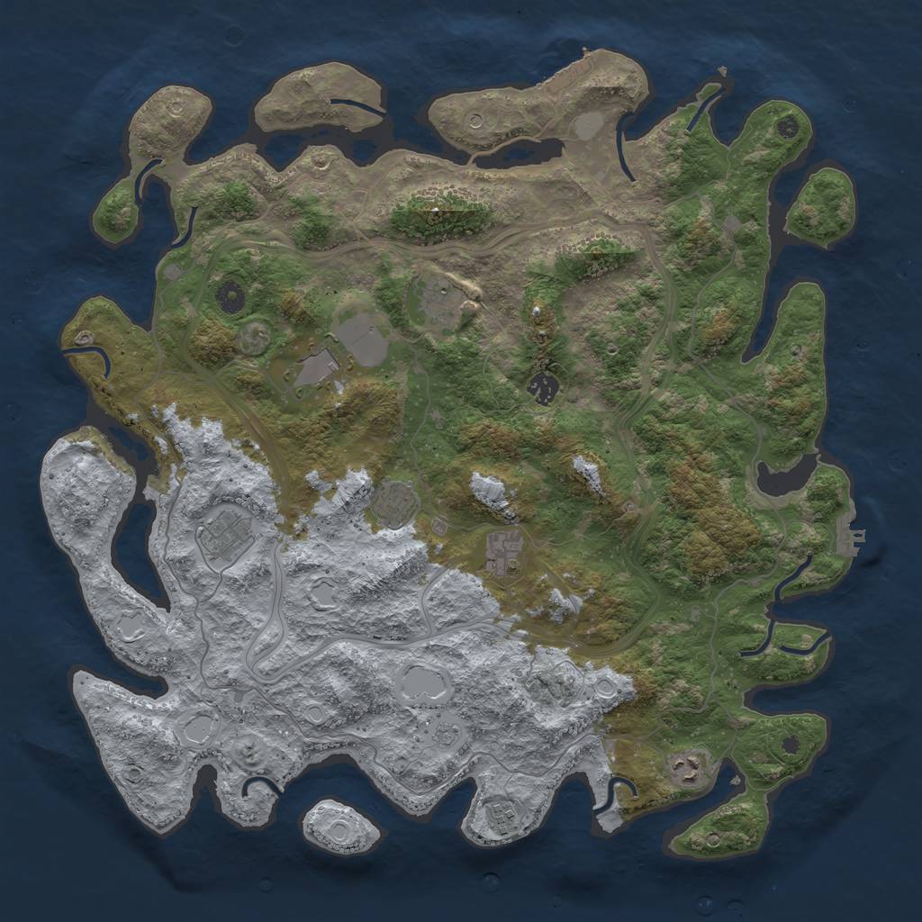 Rust Map: Procedural Map, Size: 4500, Seed: 90311861, 15 Monuments