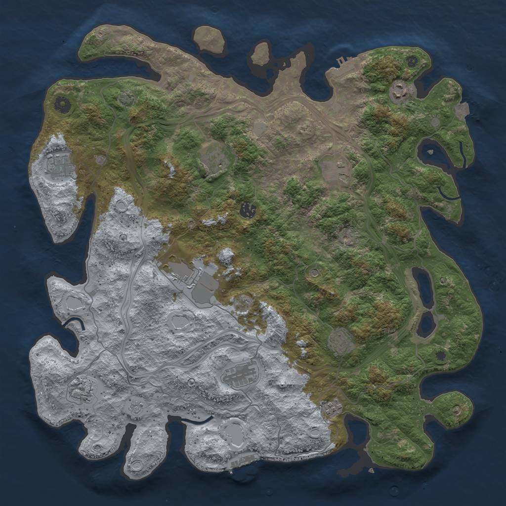 Rust Map: Procedural Map, Size: 4500, Seed: 757919384, 18 Monuments