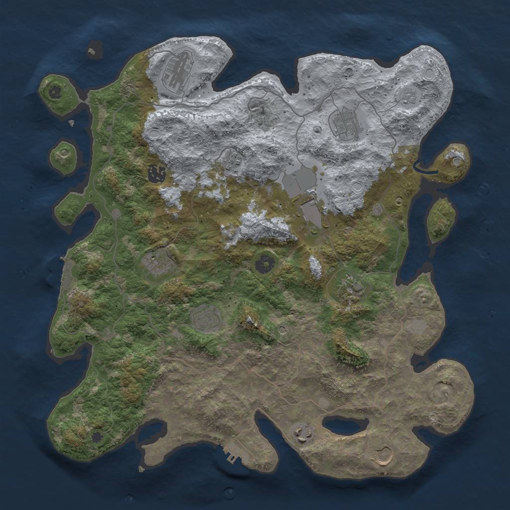 Rust Map: Procedural Map, Size: 4000, Seed: 6746463, 17 Monuments